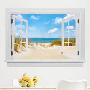 Wandtattoo Fenster offen Strand Nordsee 100 x 75 cm