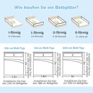 Bettgitter BB5645HS Grau - Metall - 47 x 95 x 150 cm