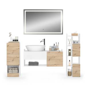 Badmöbel Set Alf 40712 Braun - Weiß - Holzwerkstoff - 105 x 45 x 43 cm