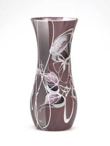 Handbemalte Glasvase Braun - Glas - 10 x 26 x 10 cm
