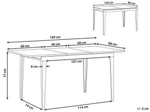 Esszimmertisch NORLEY Schwarz - Holzwerkstoff - 80 x 77 x 120 cm