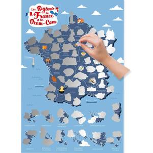 Poster à gratter Régions de France Papier - 60 x 70 x 1 cm