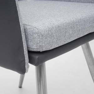 Chaise salle à manger G54 (lot de 2) Gris - Textile - 61 x 98 x 65 cm