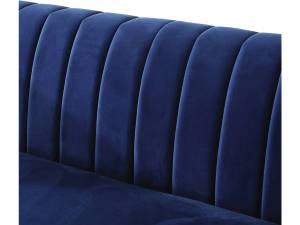 Sofa aus dunkelblauem Samt "Ellison" - 1 Blau - Textil - 76 x 82 x 196 cm