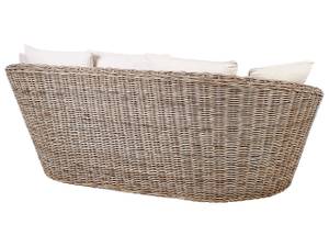 Lounge Sessel CAVO Beige - Blau - Weiß - Rattan - 227 x 80 x 124 cm