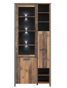 Vitrine Cedric 13 mit Beleuchtung Braun - Holzwerkstoff - 92 x 206 x 42 cm