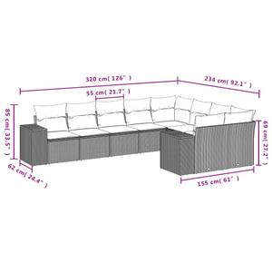 Gartensitzgruppe K2067(9-tlg) Grau - Massivholz - 69 x 62 x 62 cm