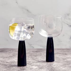 Oslo Gin Gläser Schwarz 2er Set Schwarz - Glas - 10 x 19 x 10 cm