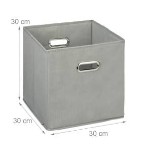 12 x Aufbewahrungsbox Stoff grau Grau - Silber