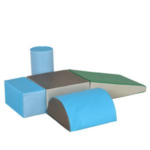 Schaumstoffblöcke 5er 3D0-004 Blau - Grau - Grün - Kunstleder - 41 x 21 x 41 cm