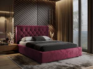 Doppelbett GLAMOUR II 123 Bordeaux - Breite: 180 cm