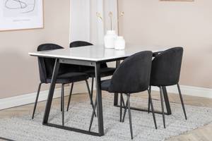 Essgruppe Estelle 45 (5-teilig) Schwarz - Massivholz - 90 x 75 x 140 cm