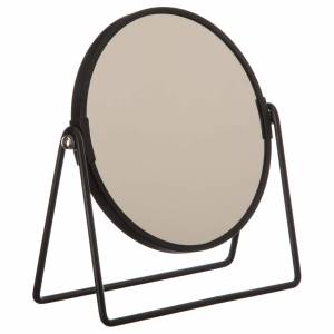 Kosmetikspiegel, stehend, klappbar Schwarz - Metall - 8 x 21 x 19 cm