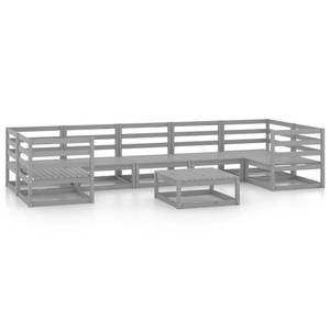 Garten-Lounge-Set (8-teilig) 3009774-1 Grau - Massivholz - Holzart/Dekor - 70 x 30 x 70 cm