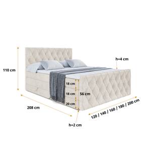 Boxspringbett AMAY KING Beige - Breite: 180 cm