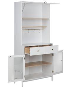 Armoire vitrine PARLIN Blanc - Bois manufacturé - 78 x 180 x 40 cm