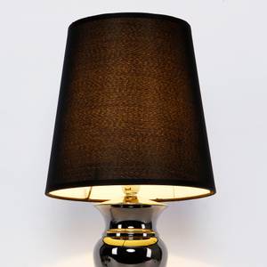 Lampe de chevet Bochum Noir - Textile - 22 x 48 x 22 cm