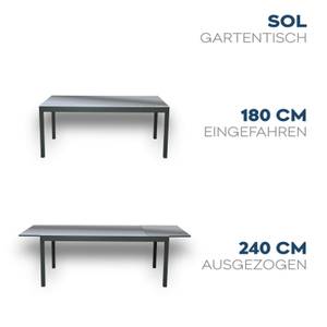 Gartentisch SOL Grau - Metall - 90 x 75 x 240 cm