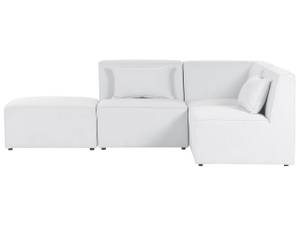 Sofa mit Ottomane LEMVIG 4-tlg Cremeweiß - Weiß - Mit Hocker - Mit Kissen - 2 Kissen - Tiefe: 166 cm