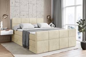 Boxspringbett ARDENI-Z KING Ecru - Breite: 160 cm