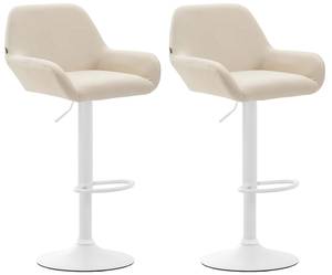 Tabouret de bar Braga Lot de 2 Blanc crème - Blanc