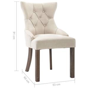 Esszimmerstuhl (6er Set) 3004062-3 Beige - Massivholz - Holzart/Dekor - 53 x 91 x 65 cm