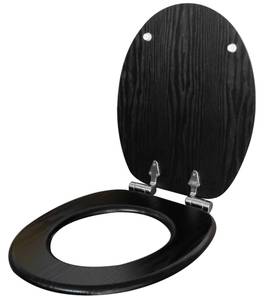 WC-Sitz mit Absenkautomatik Black Wood Schwarz - Holzwerkstoff - 38 x 6 x 47 cm