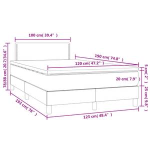 Boxspringbett 3017268-5 Schwarz - 123 x 193 cm