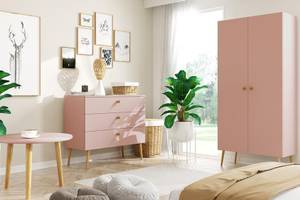 Kleiderschrank mit Stange IKON Rosa Hellrosa - Pink