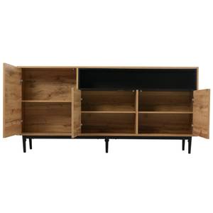 Buffet buffet AstraiosⅡ Noir - Marron - Bois manufacturé - Métal - 160 x 76 x 35 cm