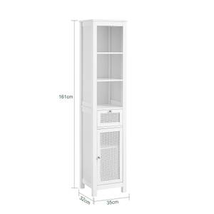 Meuble Colonne de Salle de Bain BZR36-W Blanc - Bois manufacturé - 35 x 161 x 32 cm