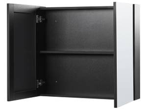 Armoire de toilette avec miroir NAVARRA Noir - Argenté - 80 x 70 cm