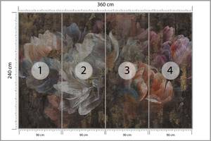 Papier Peint Pivoines Abstraites Fleurs 360 x 240 x 240 cm