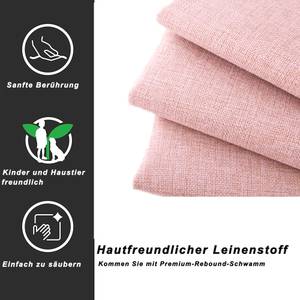 Stauraumbett Juna Hellrosa - Holzwerkstoff - Metall - Massivholz