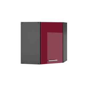 Eckhängeschrank R-Line 57cm Anthrazit - Hochglanz Bordeaux