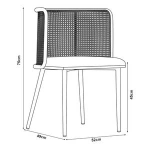 Lot de 2 chaises de salle à manger Flen Noir