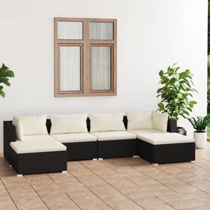 Garten-Lounge-Set (6-teilig) 3013633-1 Schwarz - Creme - Weiß