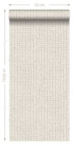 Tapete Strickmuster 7008 Beige - Naturfaser - Textil - 53 x 1005 x 1005 cm