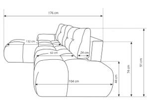 Ecksofa SILE L Creme - Armlehne beidseitig montierbar - Ecke davorstehend links - Ottomane davorstehend links