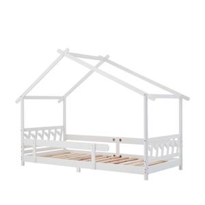 Hausbett HomeyWoody Ⅰ Weiß - Massivholz - Holzart/Dekor - 97 x 160 x 207 cm