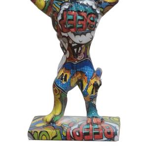 Statue lion debout H32 cm - CARTOON Porcelaine - 15 x 32 x 10 cm