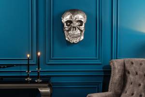 Wandskulptur SKULL XXL Silber