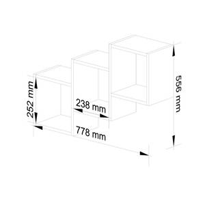 Étagère murale STAR Blanc - Bois manufacturé - 78 x 55 x 20 cm