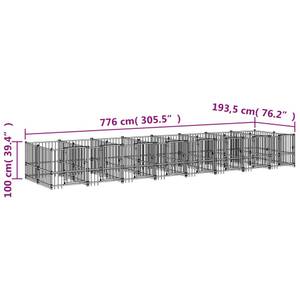 Chenil pour chien 3016249 Profondeur : 776 cm