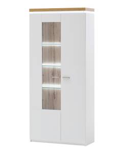 Vitrine Claire 13 mit LED Weiß - Holzwerkstoff - Holzart/Dekor - 88 x 197 x 38 cm