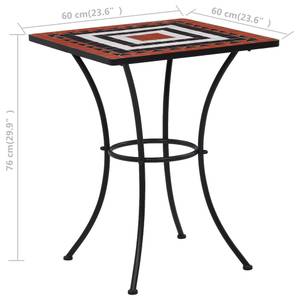 Bistro-Set (3-teilig) 299764-3 Braun - Weiß - Keramik - Metall - 60 x 76 x 60 cm