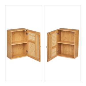 Bad Hängeschrank aus Bambus Braun - Gold - Bambus - Holzwerkstoff - 40 x 55 x 20 cm