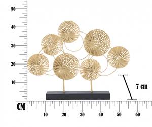 Paneel mit Blumen Gold - Metall - 56 x 43 x 7 cm