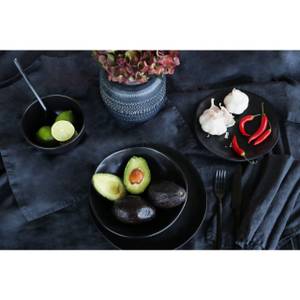 Assiettes plates Organic (lot de 4) Noir - 20 x 2 x 20 cm