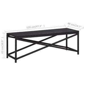 Banc de jardin 3000274 Noir - Métal - Polyrotin - 120 x 43 x 40 cm